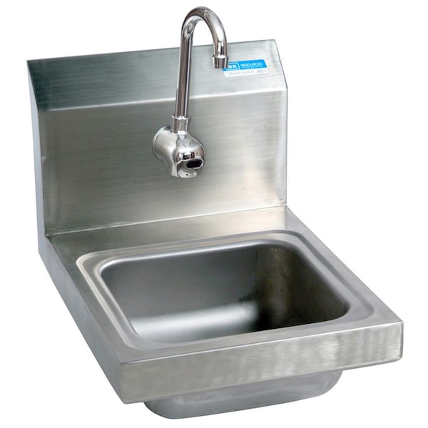 Bk Resources Space Saver Hand Sink W/ Electronic Sensor Faucet, 1 Hole 9"x9"x5" BKHS-W-SS-1-P-G - main
